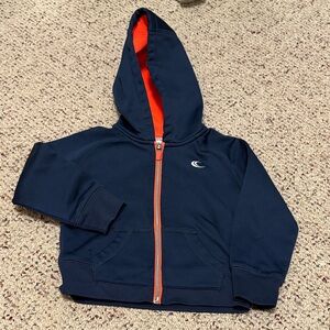 2/$10 Carter's Navy Hoodie with Bright Orange Lining